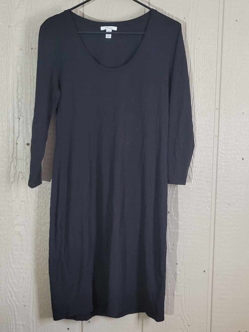 Daily Ritual Black Scoop-Neck Long Sleeve Midi Dress